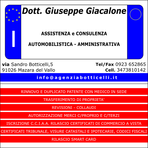 Dott. Giuseppe Giacalone agenzia automobilistica su prenotocomodo.it